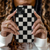 Zwart en Cream Retro Check Case-Mate iPhone Case