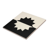 Zwart en Crean Sun Mid Century Modern Tegeltje (Zijkant)