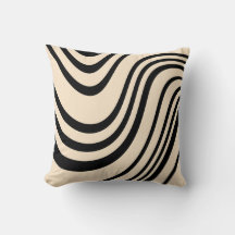 Zwart en crème abstract minimaal gestreept patroon