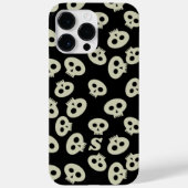 Zwart en Crème Schattige schedels Patroon Monogram Case-Mate iPhone Case (Achterkant)
