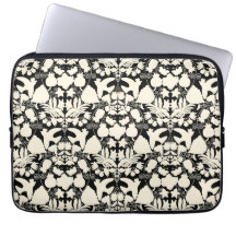 Zwart en Crème Volkskunst Otomi Symmetrisch Patroo