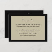 Zwart en crèmekleurig ingevroren bruiloft informatiekaartje (Voorkant / Achterkant)