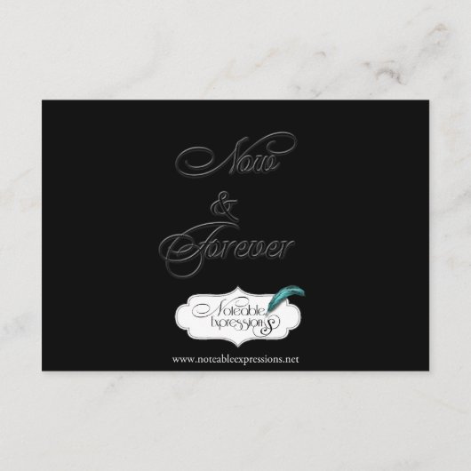 Zwart en crèmekleurig ingevroren bruiloft informatiekaartje (Achterkant)