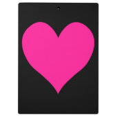 Zwart en Diep Roze Hart Vorm Klembord (Achterkant)