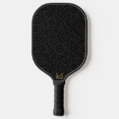 Zwart en donkergrijs Paisley Monogram Pickleball Paddle (Achterkant)