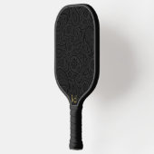 Zwart en donkergrijs Paisley Monogram Pickleball Paddle (Links)
