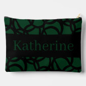 Zwart en Donkergroen Patroon Aangepaste Naam Etui (Achterkant)