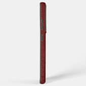 Zwart en donkerrood  gelaagd  leder samsung galaxy hoesje (Rechterkant)