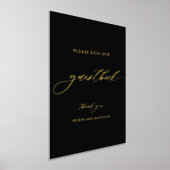 Zwart en Echt Folie Script Wedding Guestbook Sign Folie Afdrukken (Laagn)