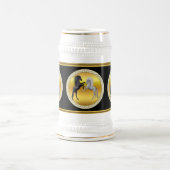 Zwart en een wit paard dat vecht bierpul (Center)