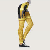 Zwart en een wit paard dat vecht leggings (Rechts)