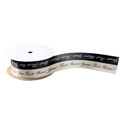 Zwart en eggshell Stripe - Aangepast tekstlint Lint (Spoel)
