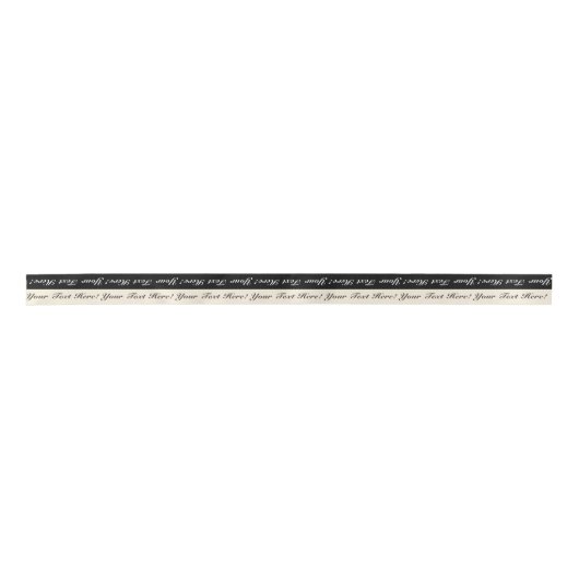 Zwart en eggshell Stripe - Aangepast tekstlint Lint (Voorkant)