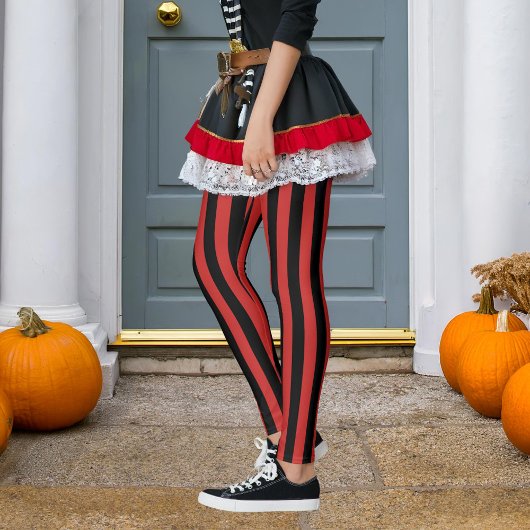 Zwart en elke kleur Verticale stripe Pirate Hallow Leggings