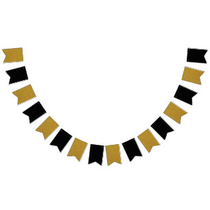 Zwart en Faux Gold Blank Banner