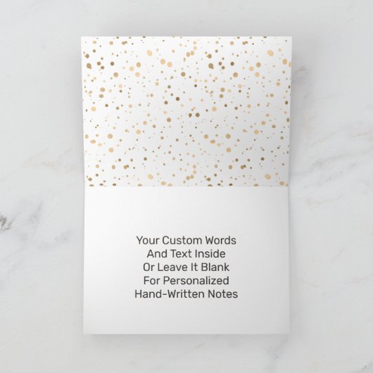 Zwart en Faux Gold Foil modern penseelscript Bedankkaart (Binnen)