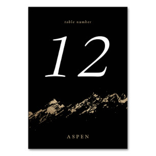 Zwart en Faux Gold Foil Mountains Tafel Kaart