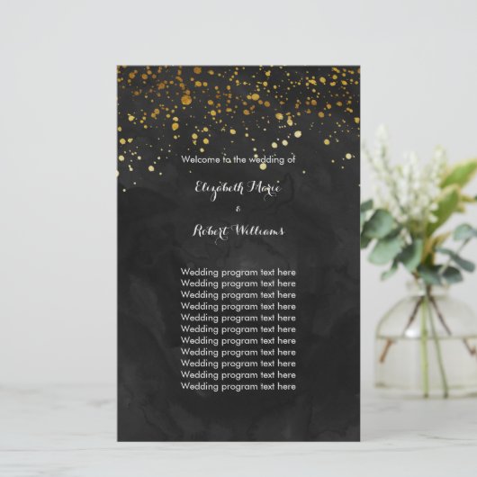 Zwart en Faux Gold Glitter (Staand voorkant)