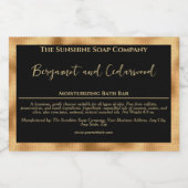 Zwart en faux goud waterdicht zeepdoosetiket voedselcontainer etiket (Enkel label)