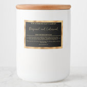 Zwart en faux goud waterdicht zeepdoosetiket voedselcontainer etiket (Voorkant)