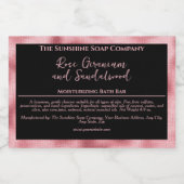 Zwart en faux roze folie waterdicht zeepdooslabel voedselcontainer etiket (Enkel label)