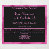Zwart en Fuchsia Folie Badzouten Pouch Label Sparkling Wijnetiket
