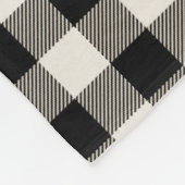 Zwart en gebroken wit spelpatroon en monogram fleece deken (Hoek)