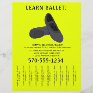 Zwart en Geel Ballet Dans Scheur Stroken Flyer