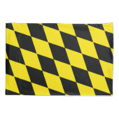 Zwart en geel Bavaria Diamond Flag Patroon Kussensloop (Achterkant)