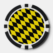 Zwart en geel Bavaria Diamond Flag Patroon Poker Chips (Voorkant)