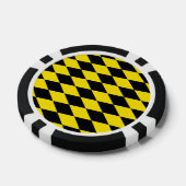Zwart en geel Bavaria Diamond Flag Patroon Poker Chips (Enkel)