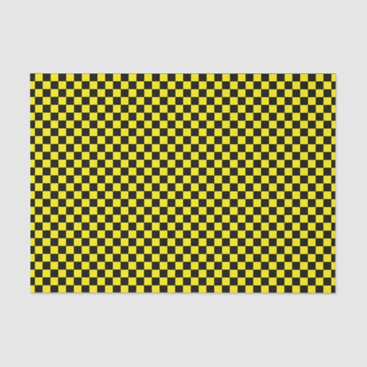Zwart en geel Checker Board | DIY-kleur Tissuepapier (Voorkant)
