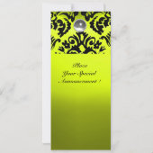 ZWART EN GEEL DAMAST PATROON EDLE STEEN MONOGRAM KAART (Achterkant)