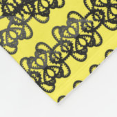 Zwart en geel fleece deken (Hoek)