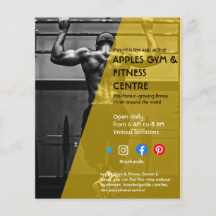 zwart en geel Foto sportschool personal trainer fi Flyer