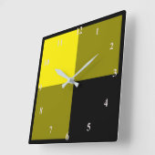 Zwart en geel geplakt vierkante klok (Hoek)