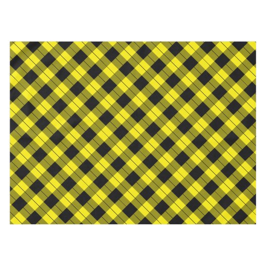 Zwart en geel geruite geruite tafelkleed (Voorkant (Horizontaal))