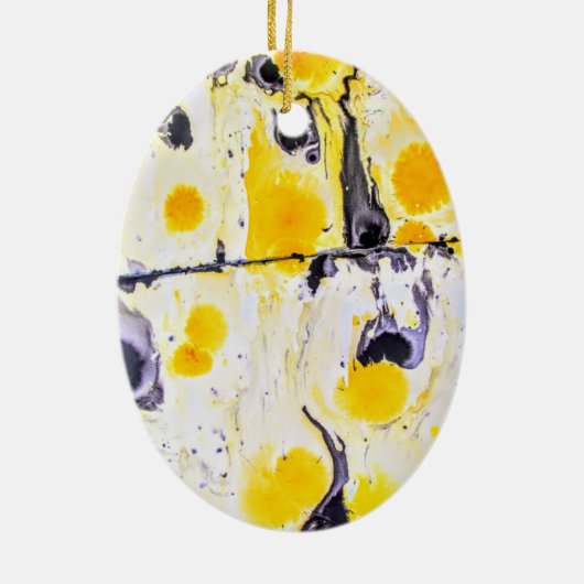 Zwart en geel keramisch Ornament (Achterkant)