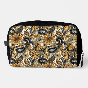 Zwart en geel paisley toilettasje