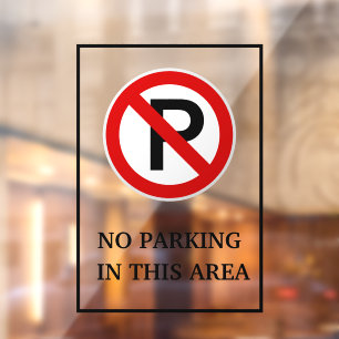 Zwart en geel parkeergebied metaal A-frame Raamsticker