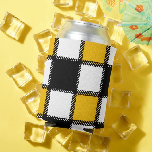Zwart en geel Plaid Check Blikjeskoeler (Insitu Zomer)