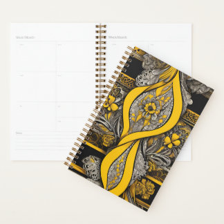 zwart en geel Sunflower AI art Planner