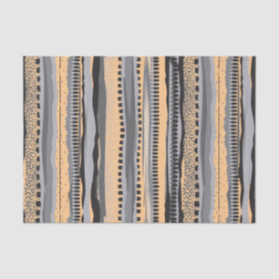 Zwart en geel tribal geometrisch vormenpatroon tissuepapier