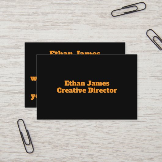 Zwart en geel visitekaartje (Voorkant / Achterkant in situ)