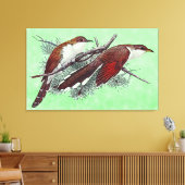 Zwart en geelbruin omhuld omhuld omhuld vogelschil canvas afdruk (Insitu (Woonkamer))