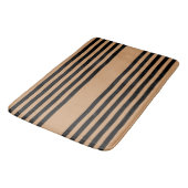 Zwart en geelbruin vijf strips badmat (Gekanteld)