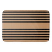 Zwart en geelbruin vijf strips badmat (Voorkant)