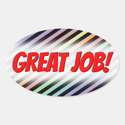 Zwart en gekleurd lijnpatroon met pasta-kleur + GR Ovale Sticker (Voorkant)