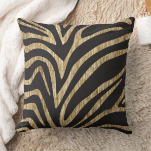 Zwart en getextureerd van witte Zebra Kussen
