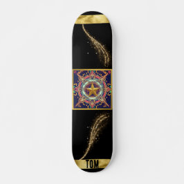 Zwart en Gold Abstract, speciaal aangepast skatebo Skateboard